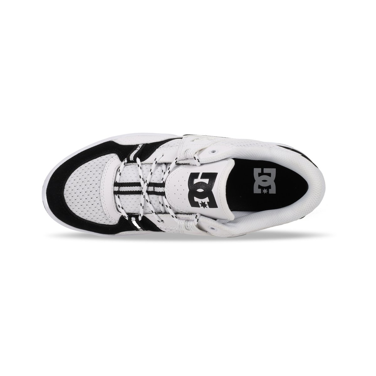 Chaussures en cuir CONSTRUCT. noir black/white, DC SHOES