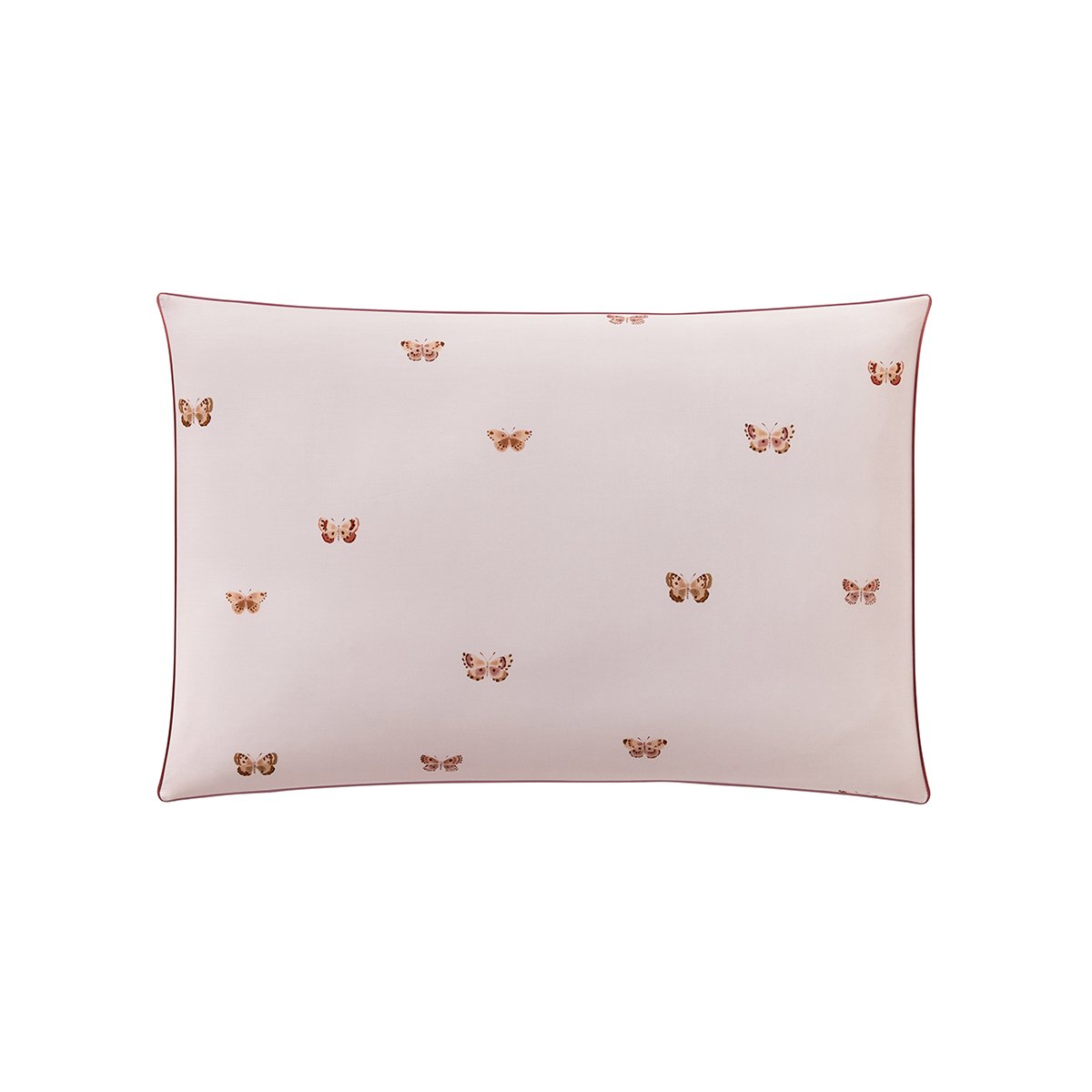 Taie d'oreiller imprimée en percale de coton, DÉLICATESSE rose foncé, ESSIX