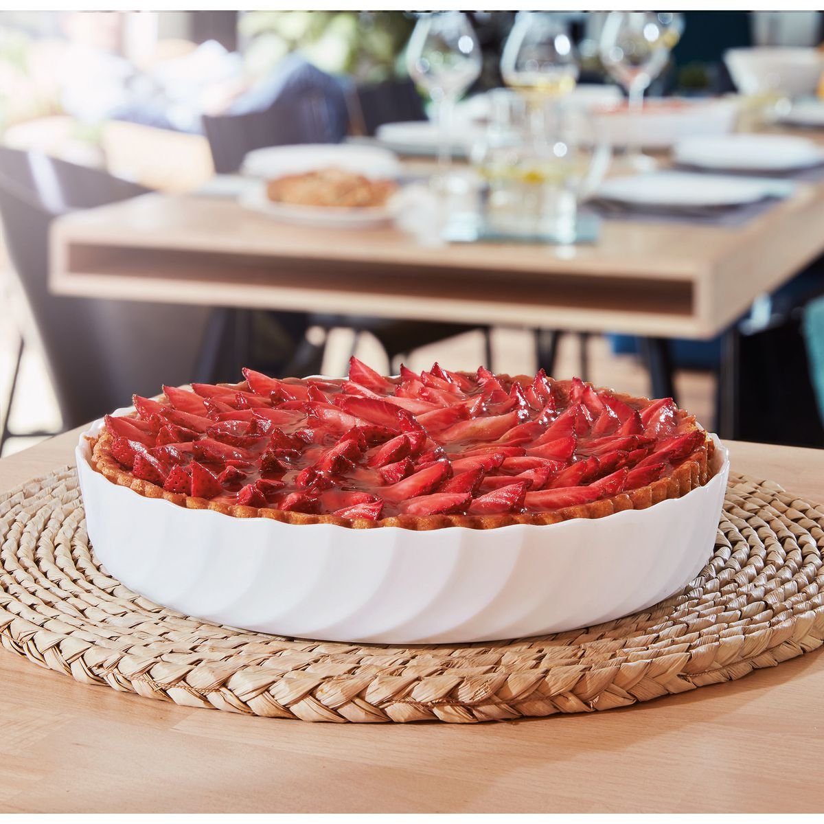 Plat à tarte blanc 26cm -SMART CUISINE TRIANON blanc, LUMINARC
