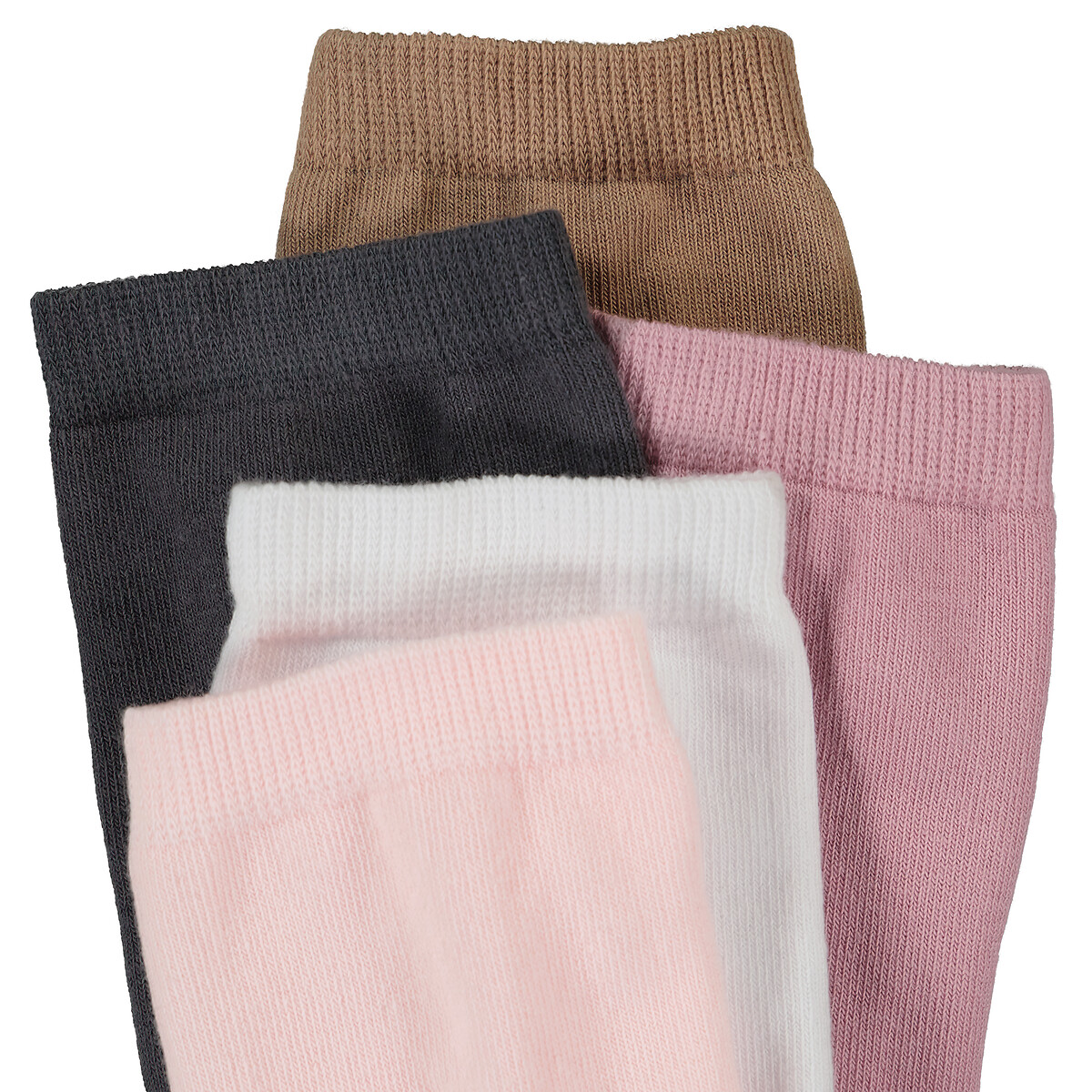 Confezione da 5 calze tinta unita rosa/grigio, LA REDOUTE COLLECTIONS