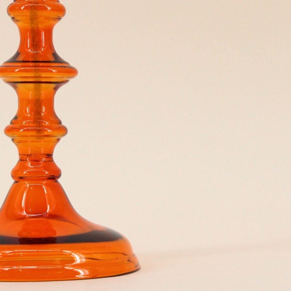 Lampe à huile chandelier en verre soufflé 32cm orange, BAZAR DE LUXE