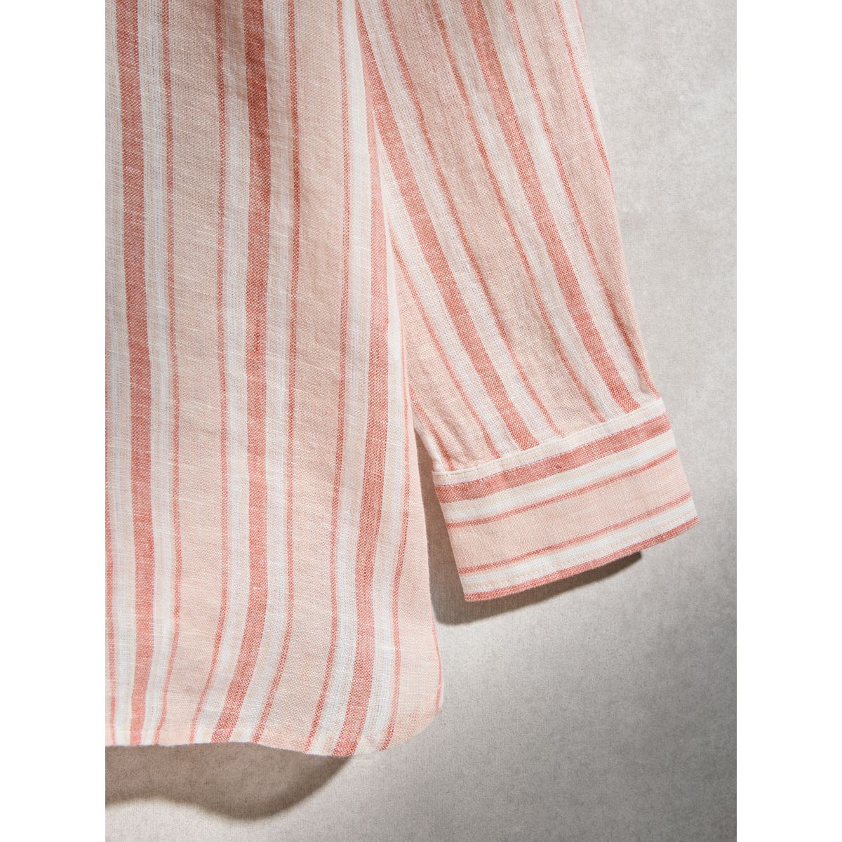 Chemise lin n. premium rayures abricot, NEXT