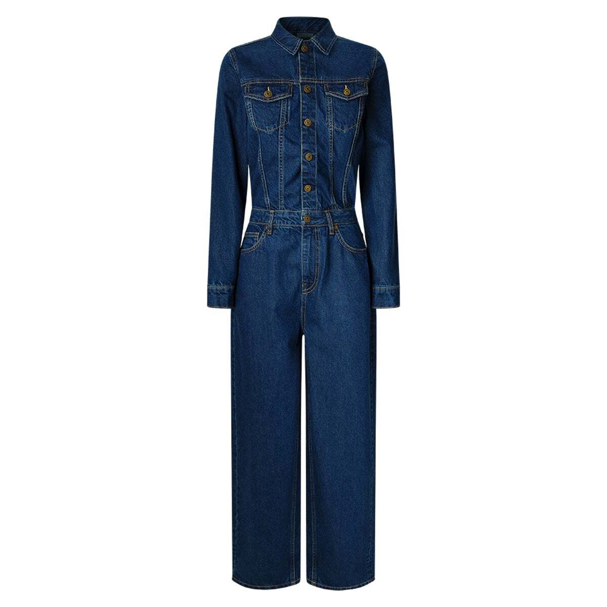 Combinaison Longue Coupe Regular En Denim 12oz blue rigid denim, PEPE JEANS