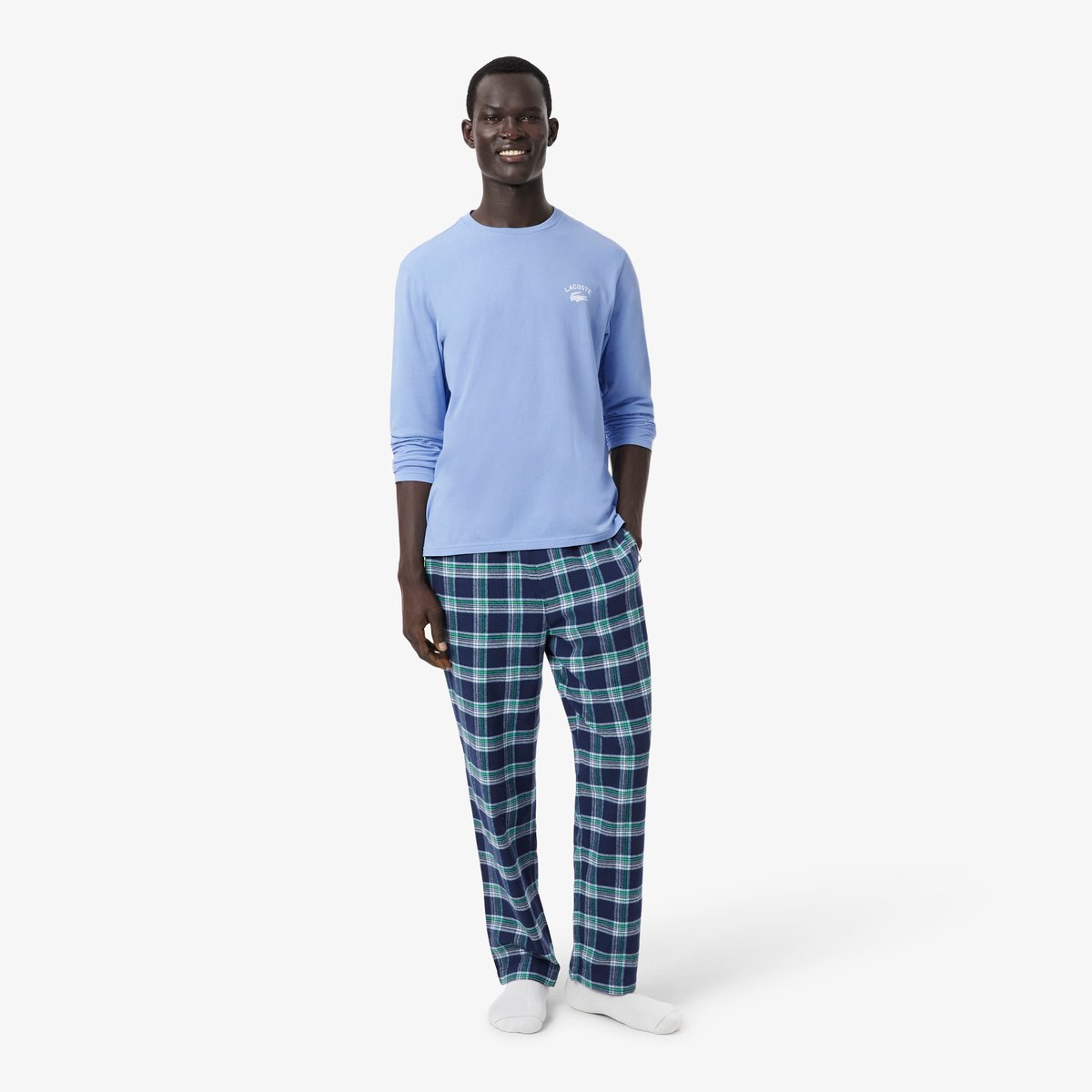 Ensemble de pyjama flanelle bleu-w7i, LACOSTE