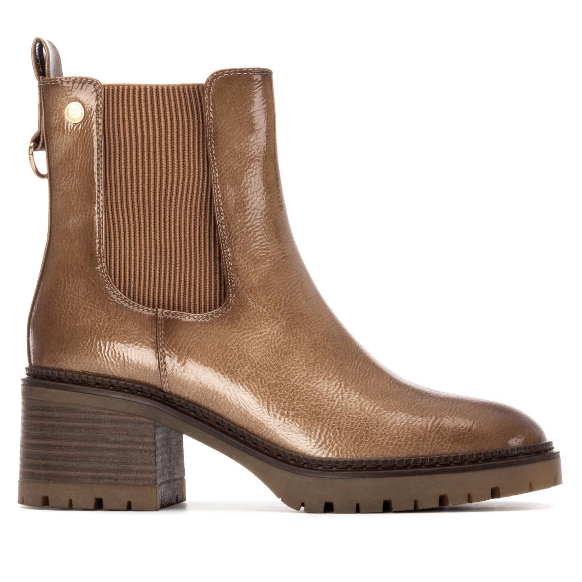 Bottine Chelsea Talon Décontractée Fermeture éclair beige, XTI