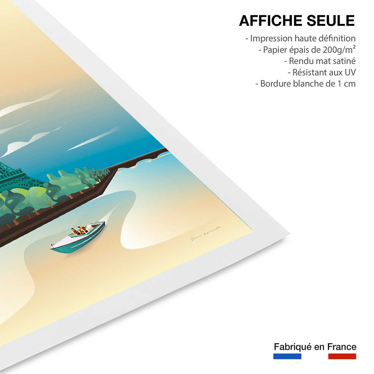 Affiche ville voyage à Paris affiche seule, HEXOA