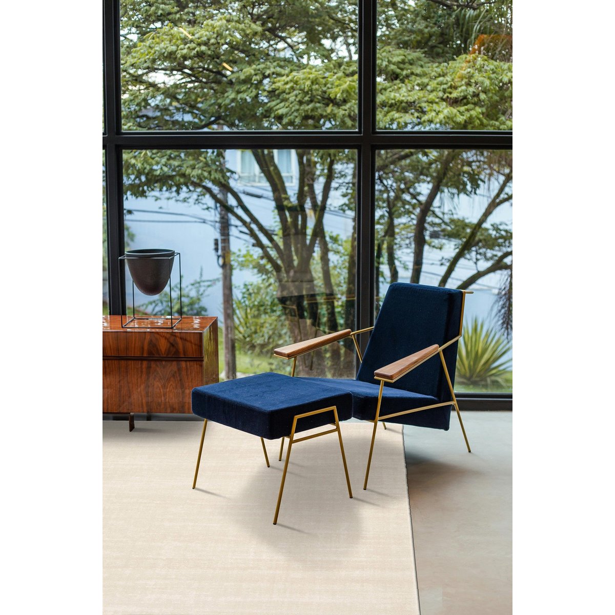 Tapis velours à poils ras KITZBUHEL beige sable, AFK LIVING