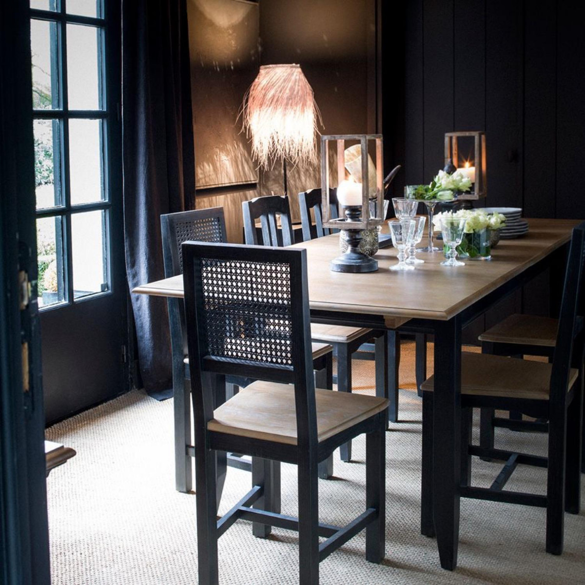 Table rectangulaire extensible - ESQUISSE noir, INTERIOR'S