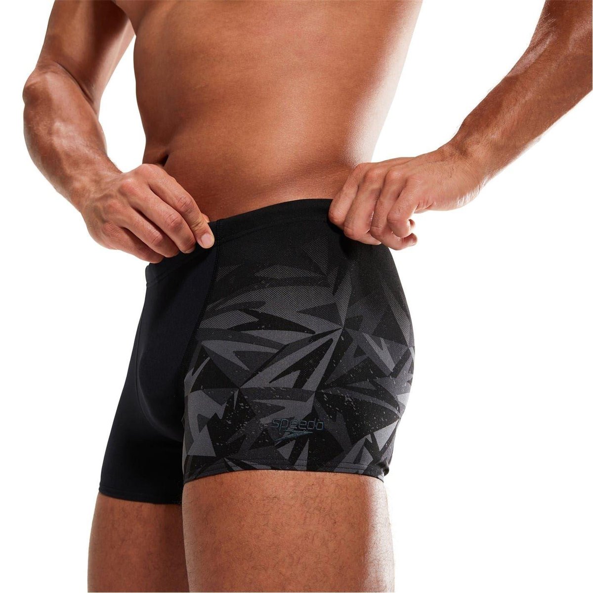 Short de bain motif/style géométrique noir, SPEEDO