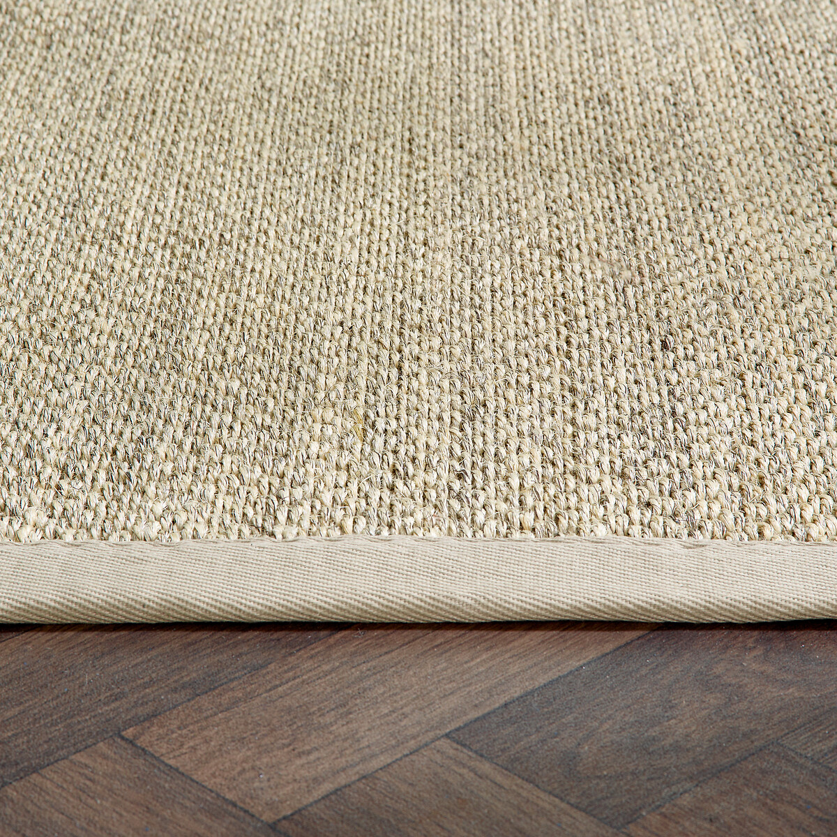 Herringbone Border Sisal Runner Rug beige, SO'HOME