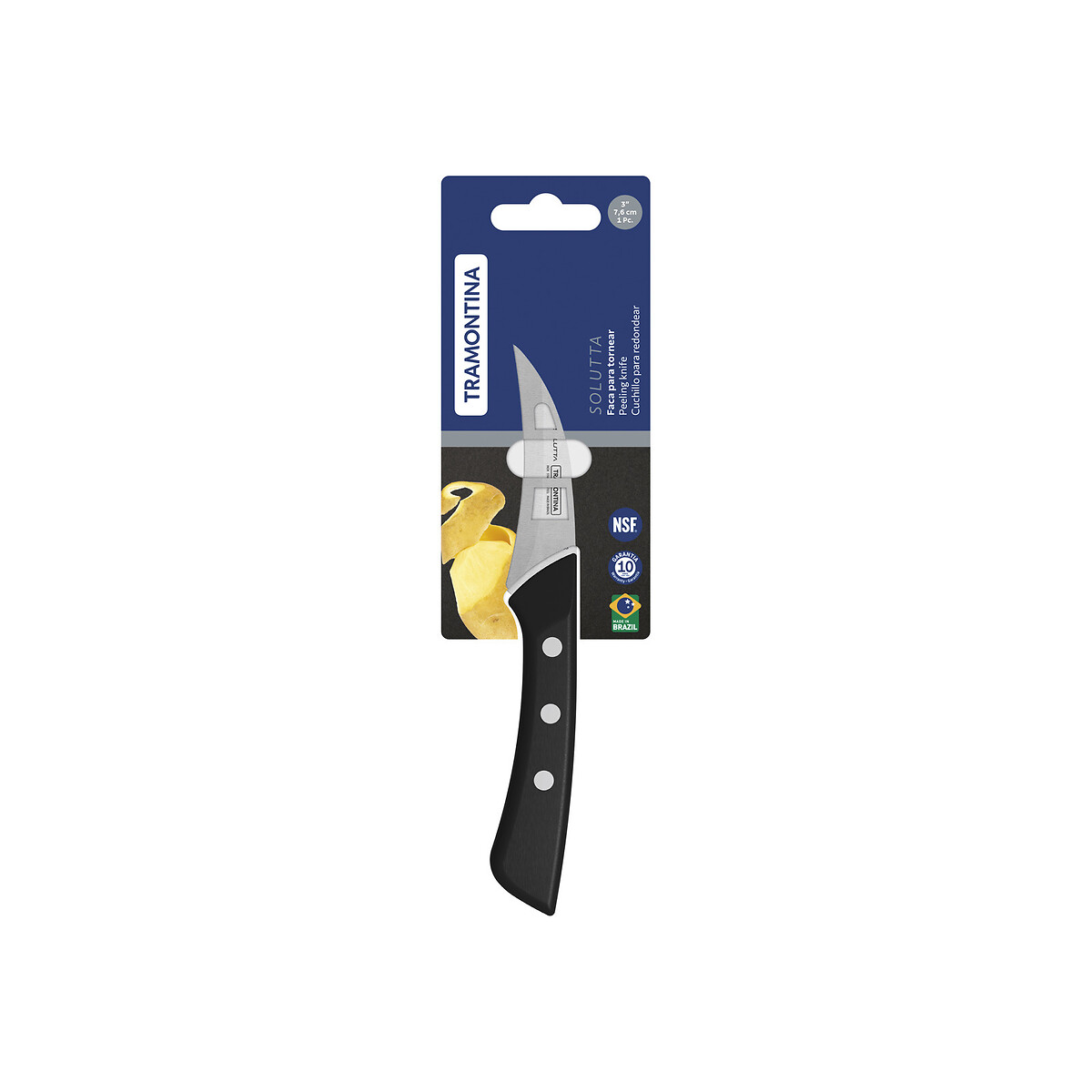 Faca para Tornear Solutta 3", Tramontina preto , TRAMONTINA