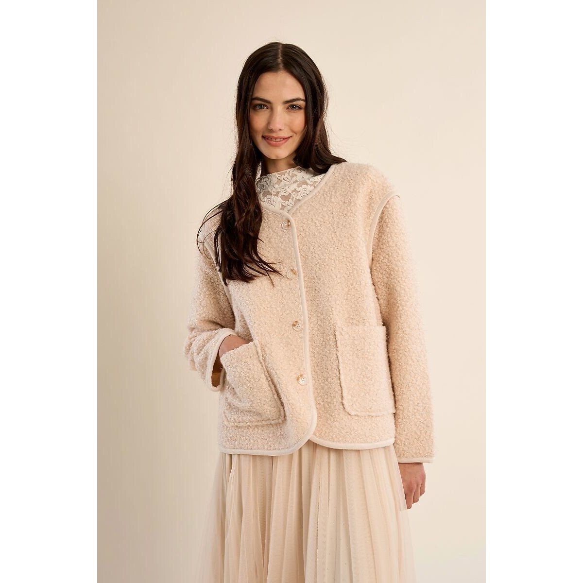 Veste en sherpa ecru, MOLLY BRACKEN