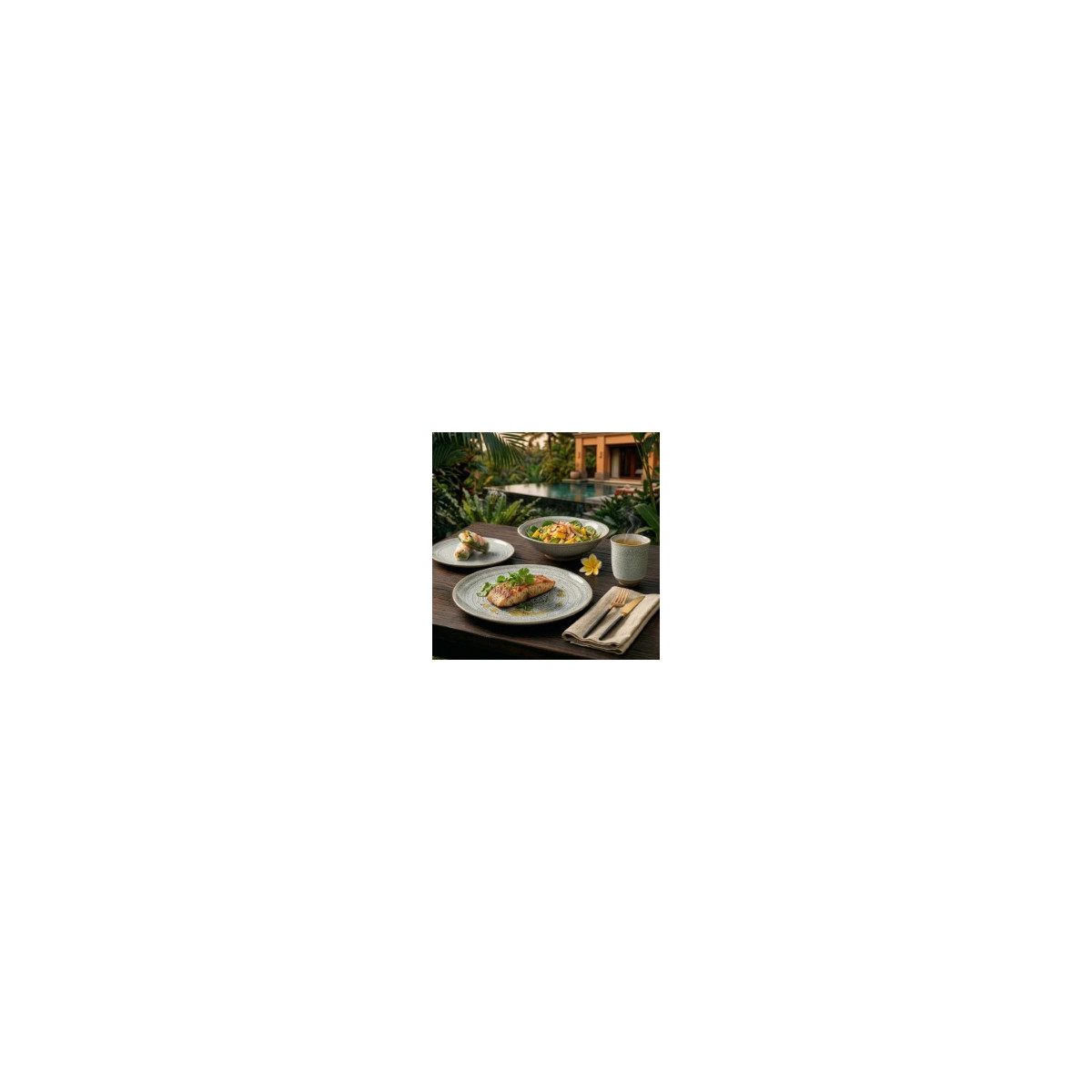 6 assiettes desserts 21.5 cm - Atoll gris, MEDARD DE NOBLAT