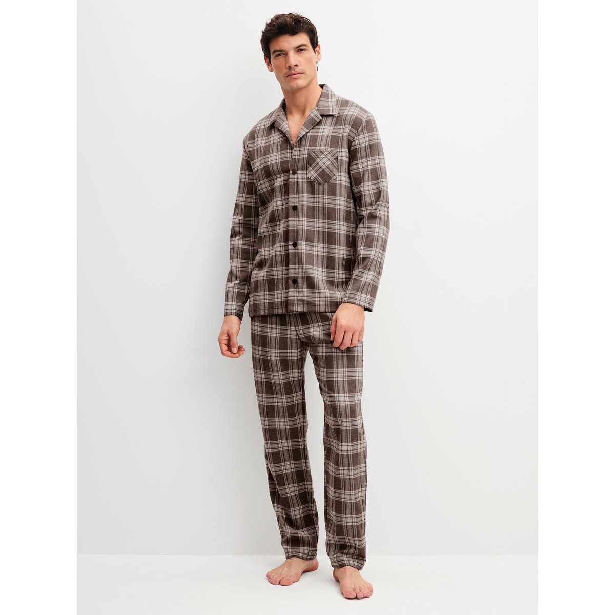 manches longues Lyocell RELAX FLANNEL MOOD coffee bean, CALIDA