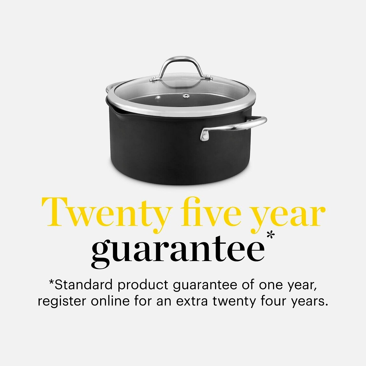 24cm Hard Anodized Casserole with Lid black, GOOD FOOD BY TOWER