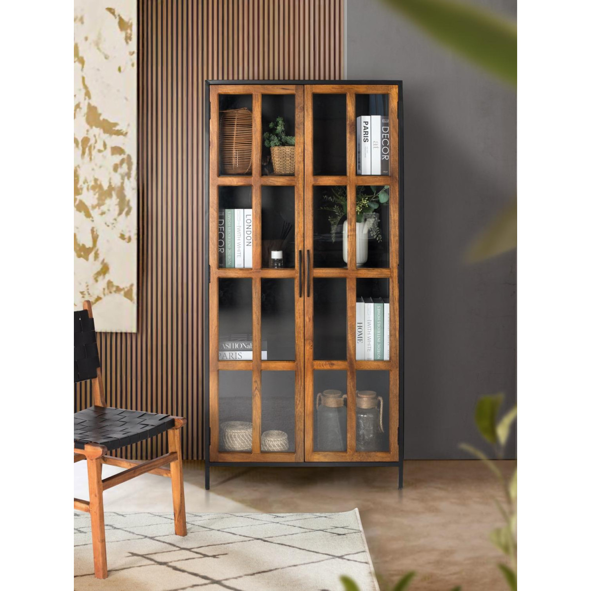 Armoire 2 portes Bois Marron - CARMEN marron, DECORATION D’AUTREFOIS