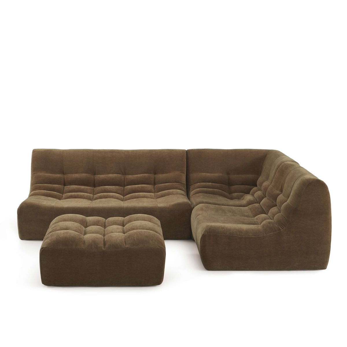 Pouf en velours JANIS marron, SORELH