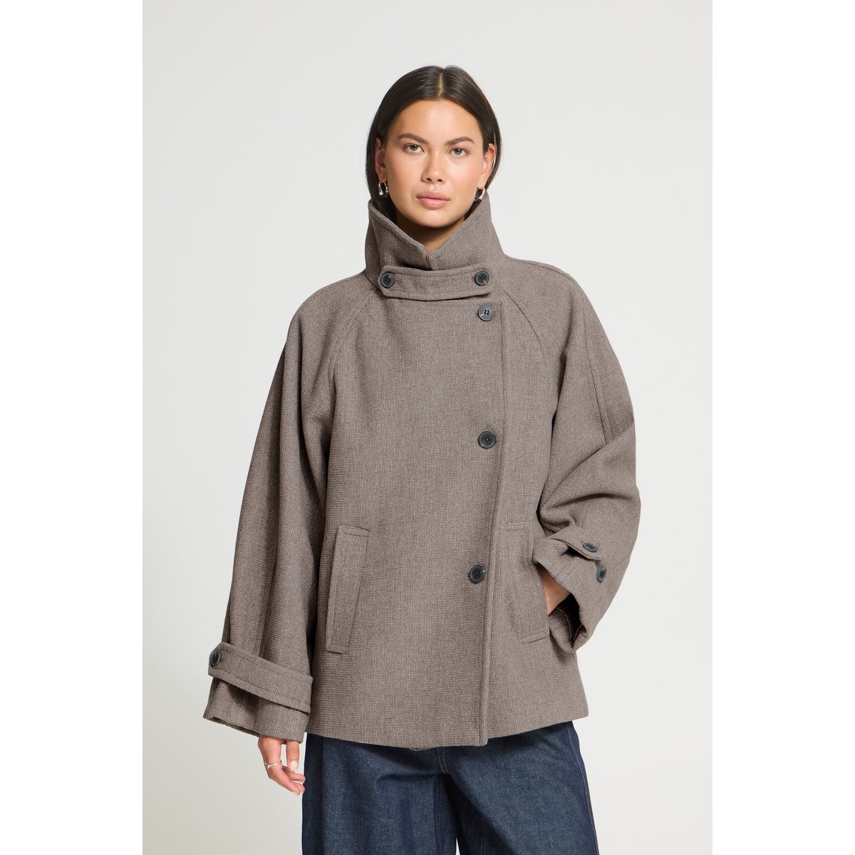 Veste d'extérieur beige desert taupe melange, ICHI