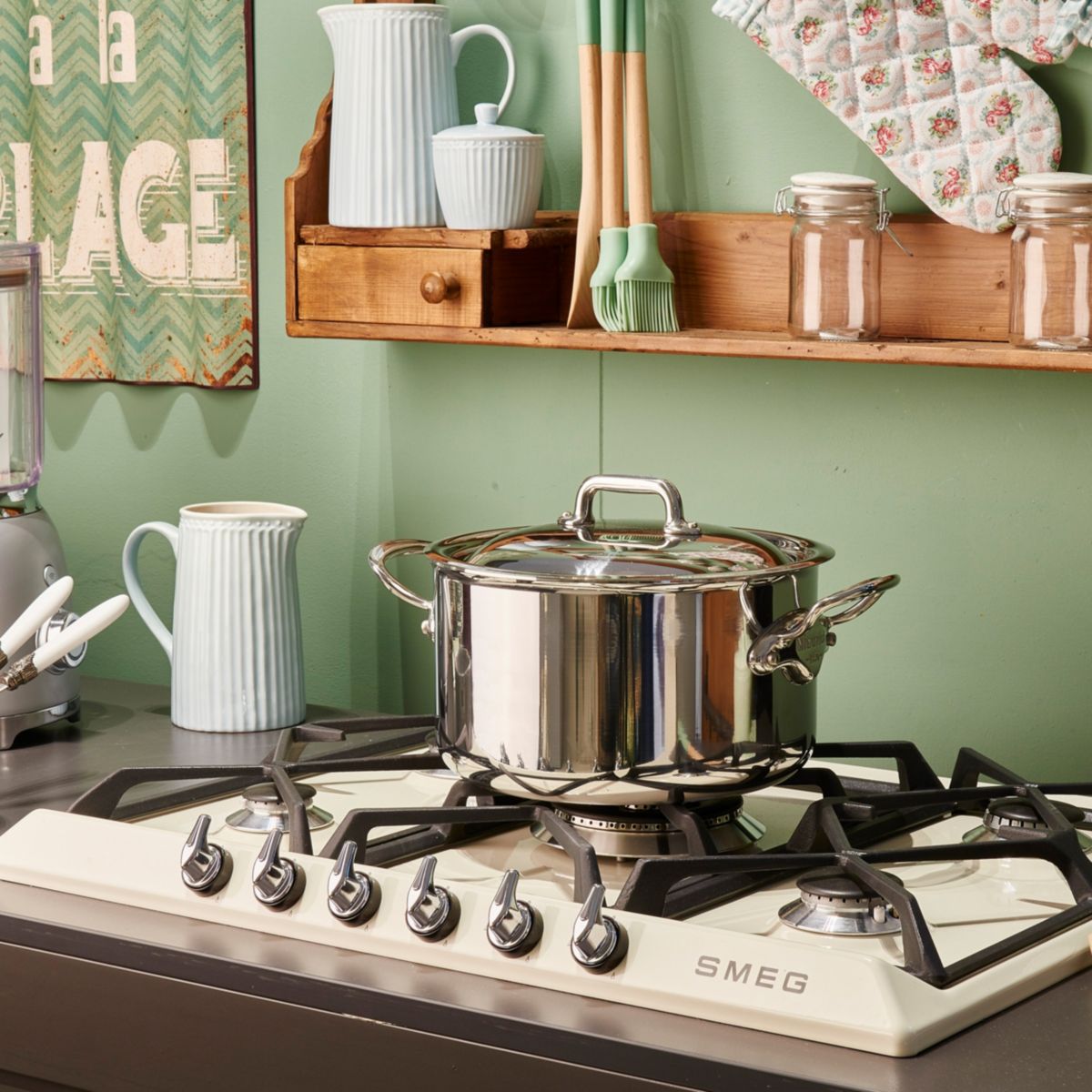 Plaque gaz SR975PGH couleur unique, SMEG