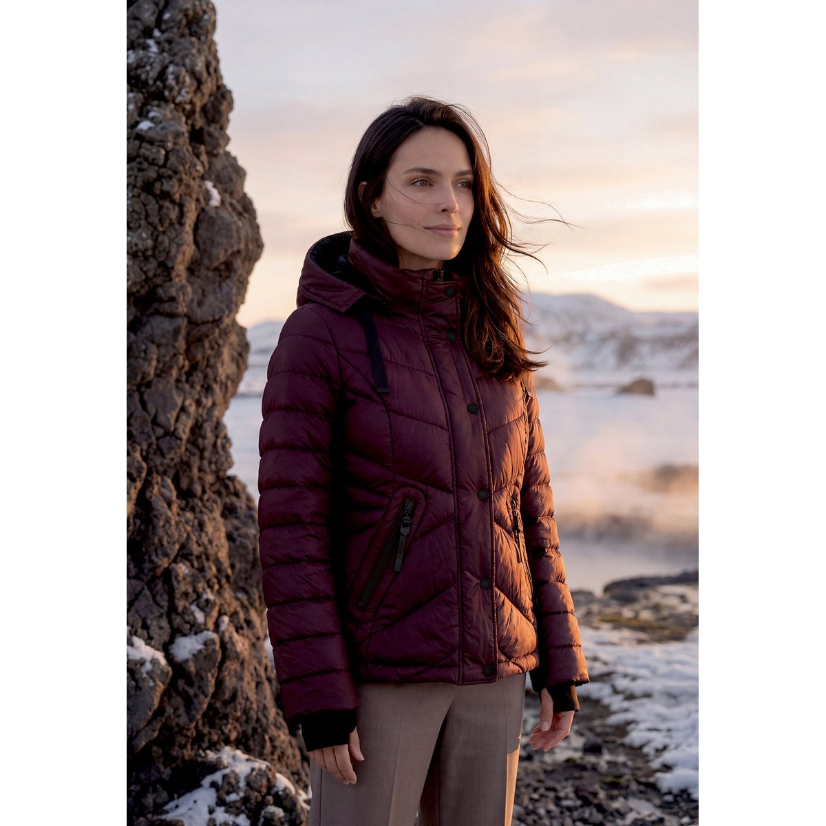 Veste d'hiver duvet synthétique dusty berry, GIL BRET