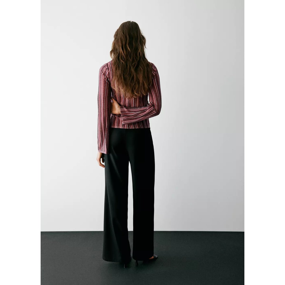 Pantalon droit taille normale noir, MANGO TEEN