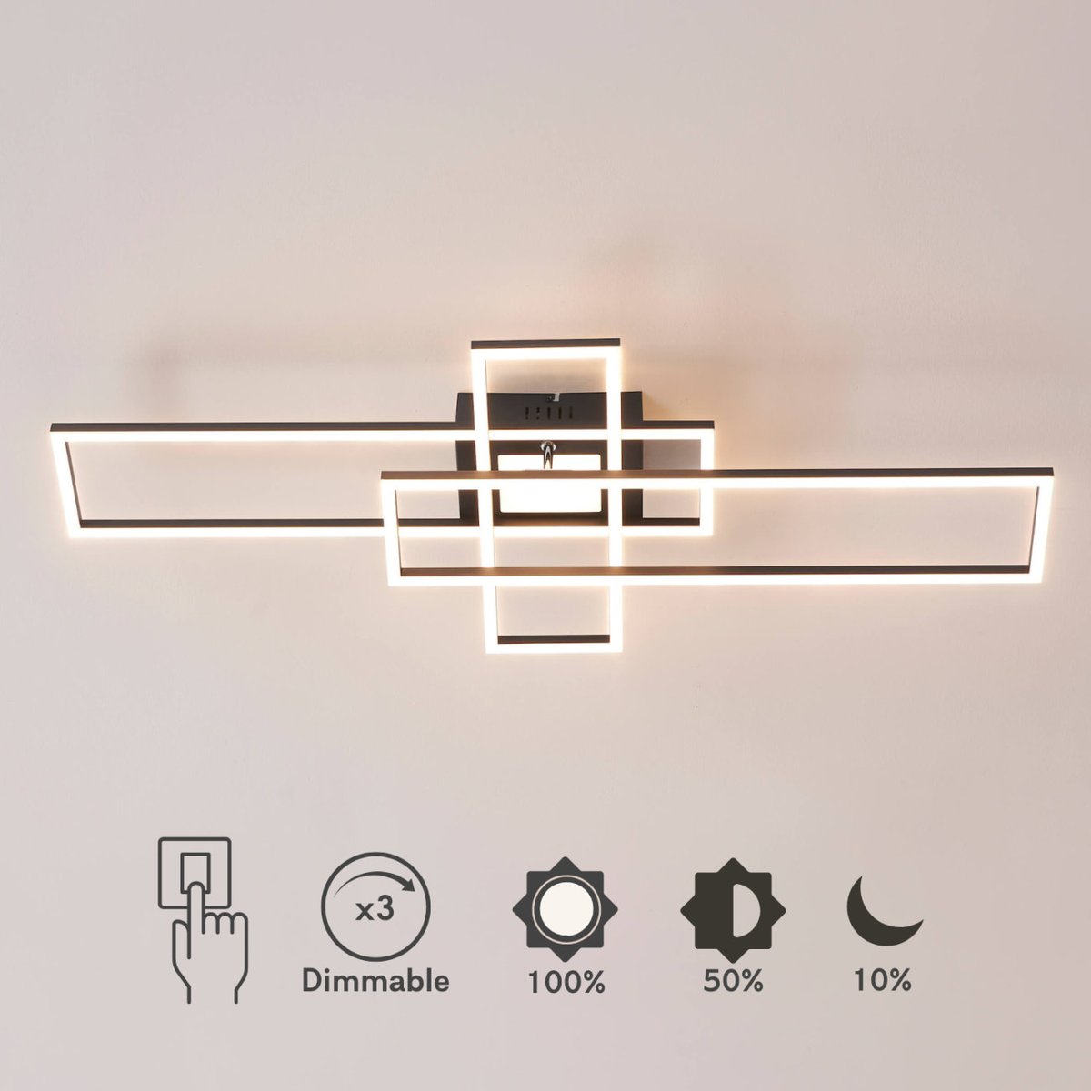 Plafonnier ou Applique LED noire - ELI noir, KOSILUM