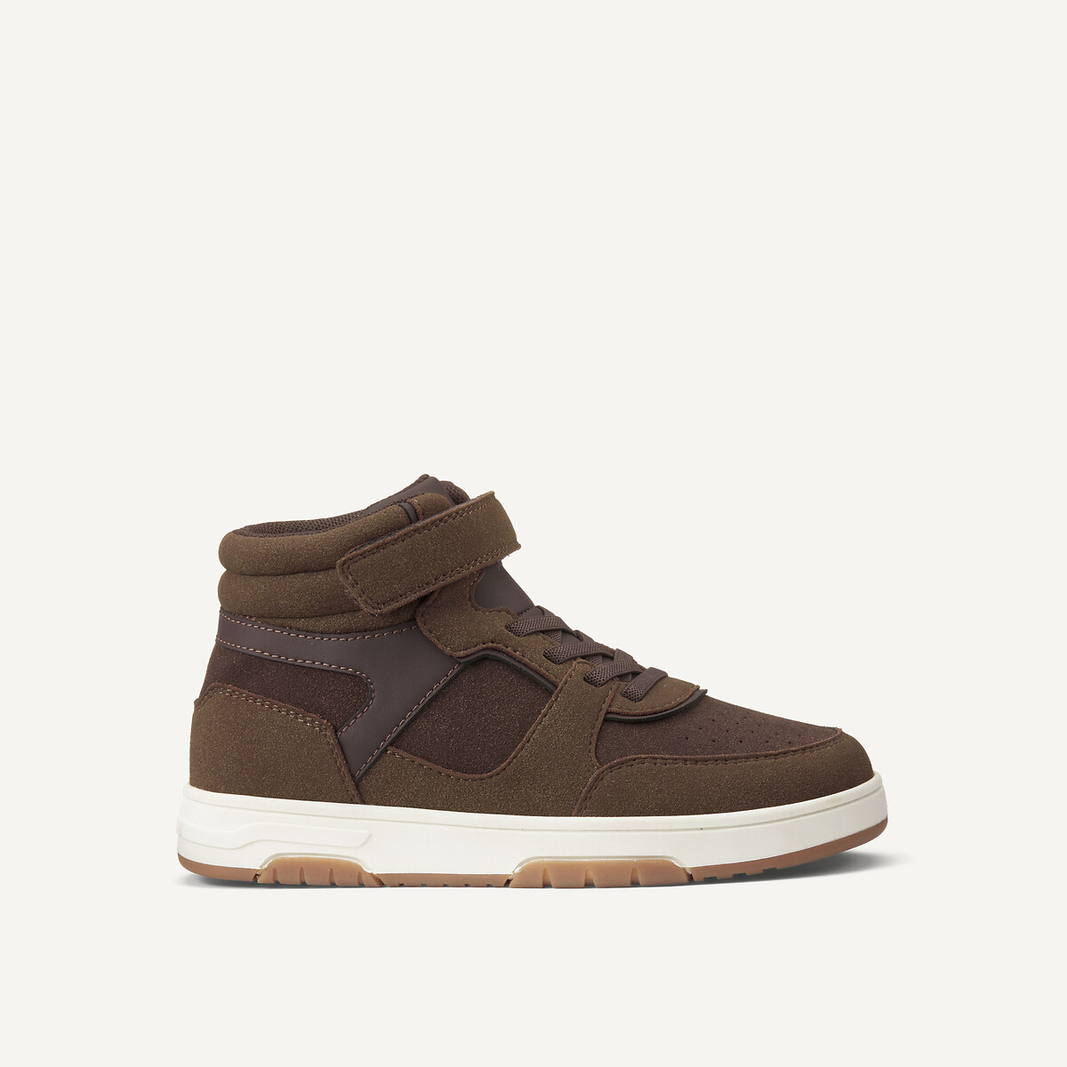 Kids High Top Trainers with Elasticated Laces brown, LA REDOUTE COLLECTIONS
