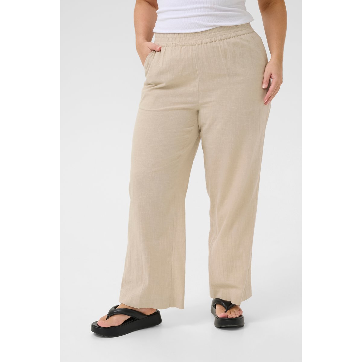 Casual pants beige feather gray, KAFFE CURVE