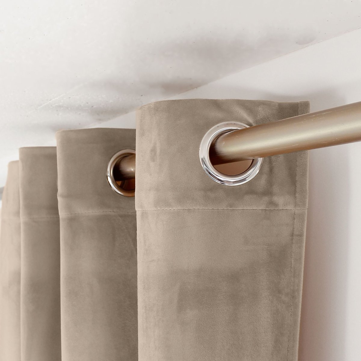 Rideau tamisant en velours naturel, HOME MAISON