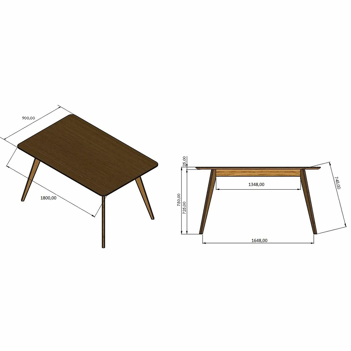 Table Memo 180x90cm marron, KARE DESIGN