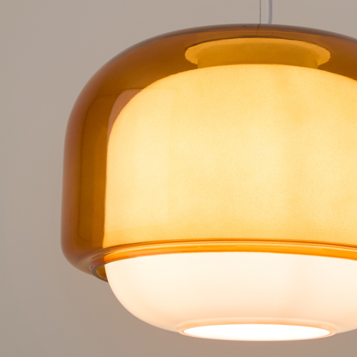 Hanglamp van gekleurd glas Ø30,5 cm, KINOKO donker oranje, LA REDOUTE INTERIEURS