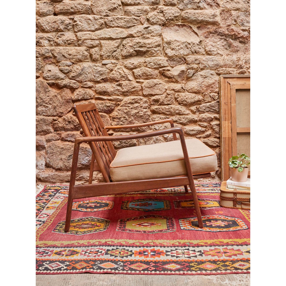 Fauteuil scandinave en palissandre Jakob N°918 - Bon état bois foncé, DEBONGOUT