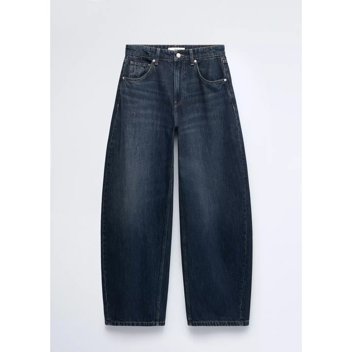 Jean balloon taille normale bleu foncé vintage, MANGO