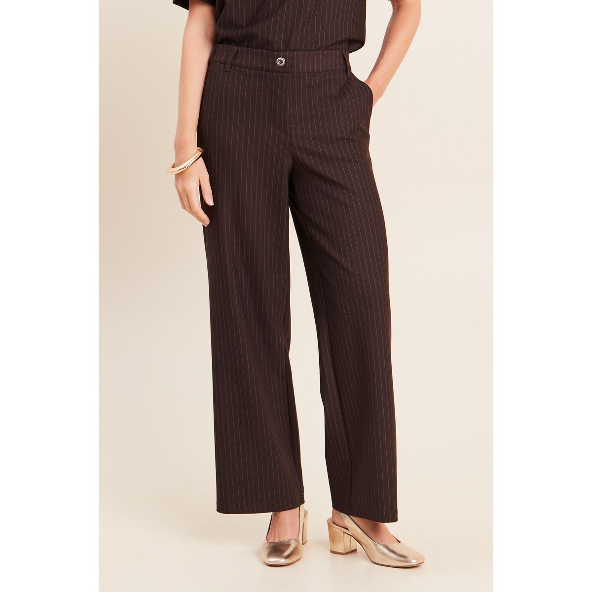 Pantalon large 7/8ème marron, BREAL