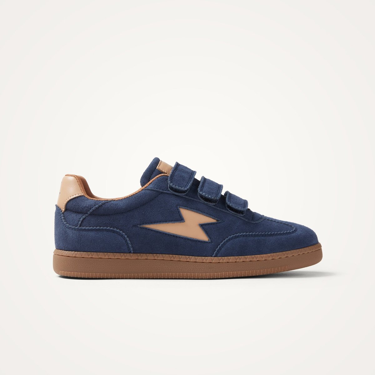 Baskets éclair à scratchs avec semelle retro AURA Emblem bleu marine, VANESSA WU