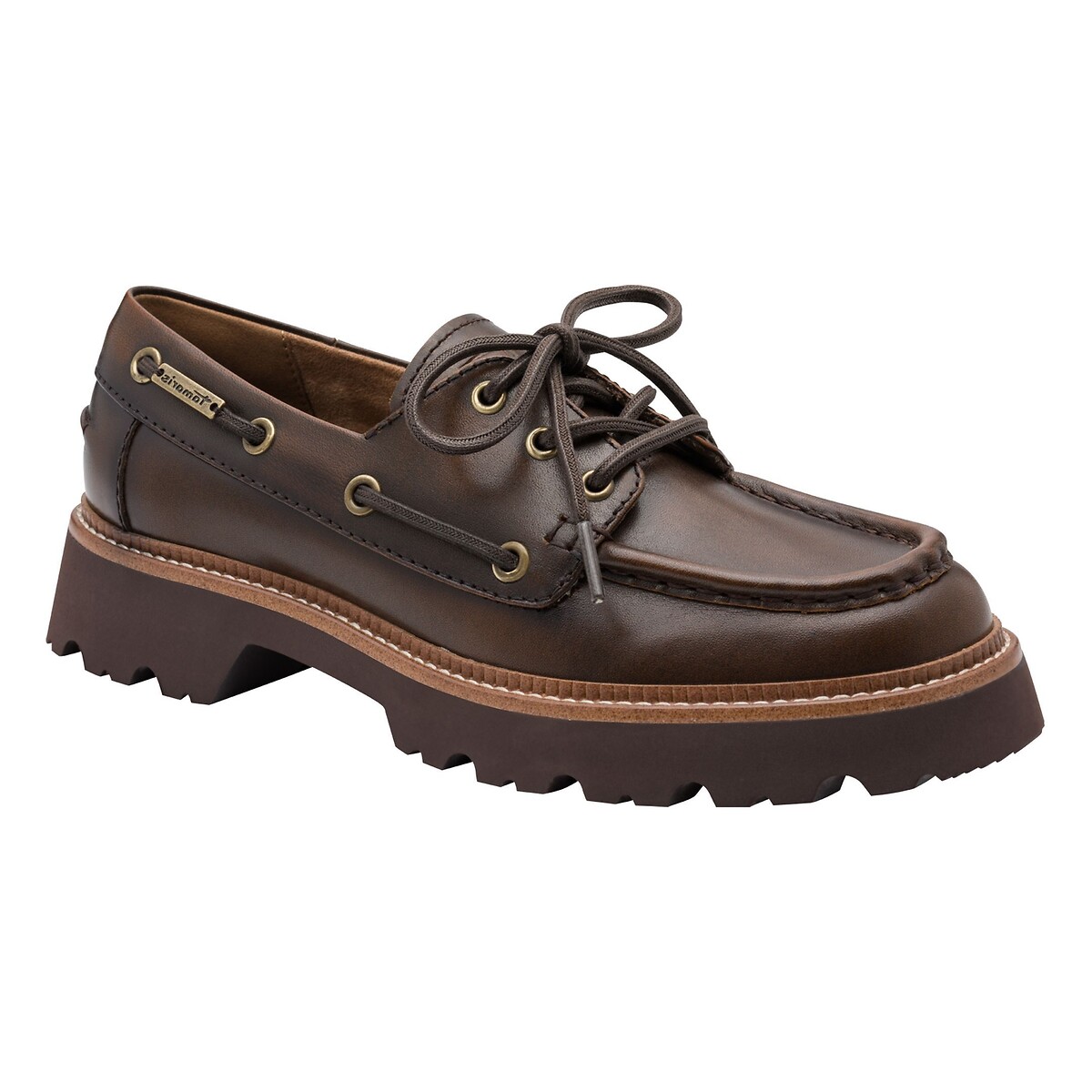 Scarpe da barca in pelle marrone scuro, TAMARIS