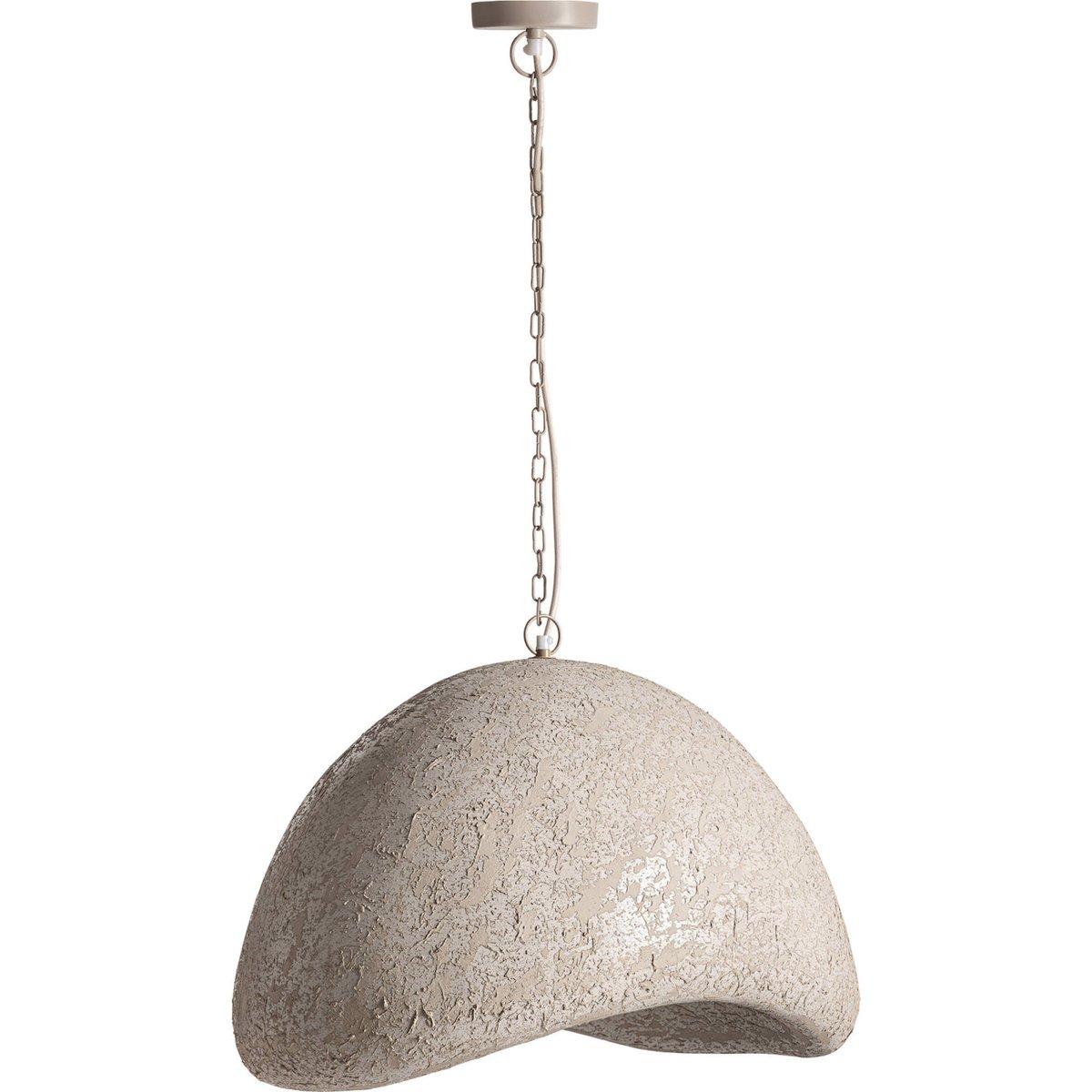Suspension contemporaine en papier mâché beige et or, RECOLLECTION