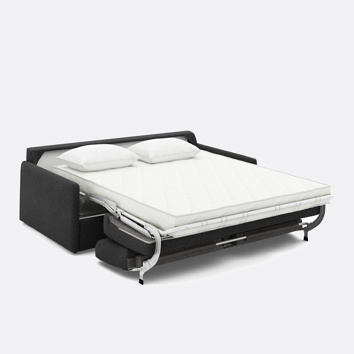 Sofá cama de poliéster, espuma, Marta gris, LA REDOUTE INTERIEURS