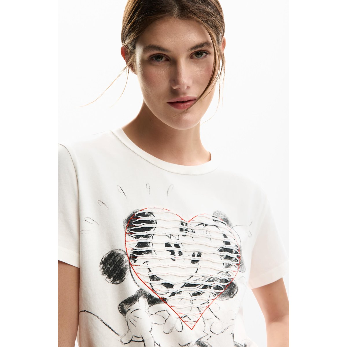 T-shirt cœur Mickey et Minnie Mouse™ blanc, DESIGUAL