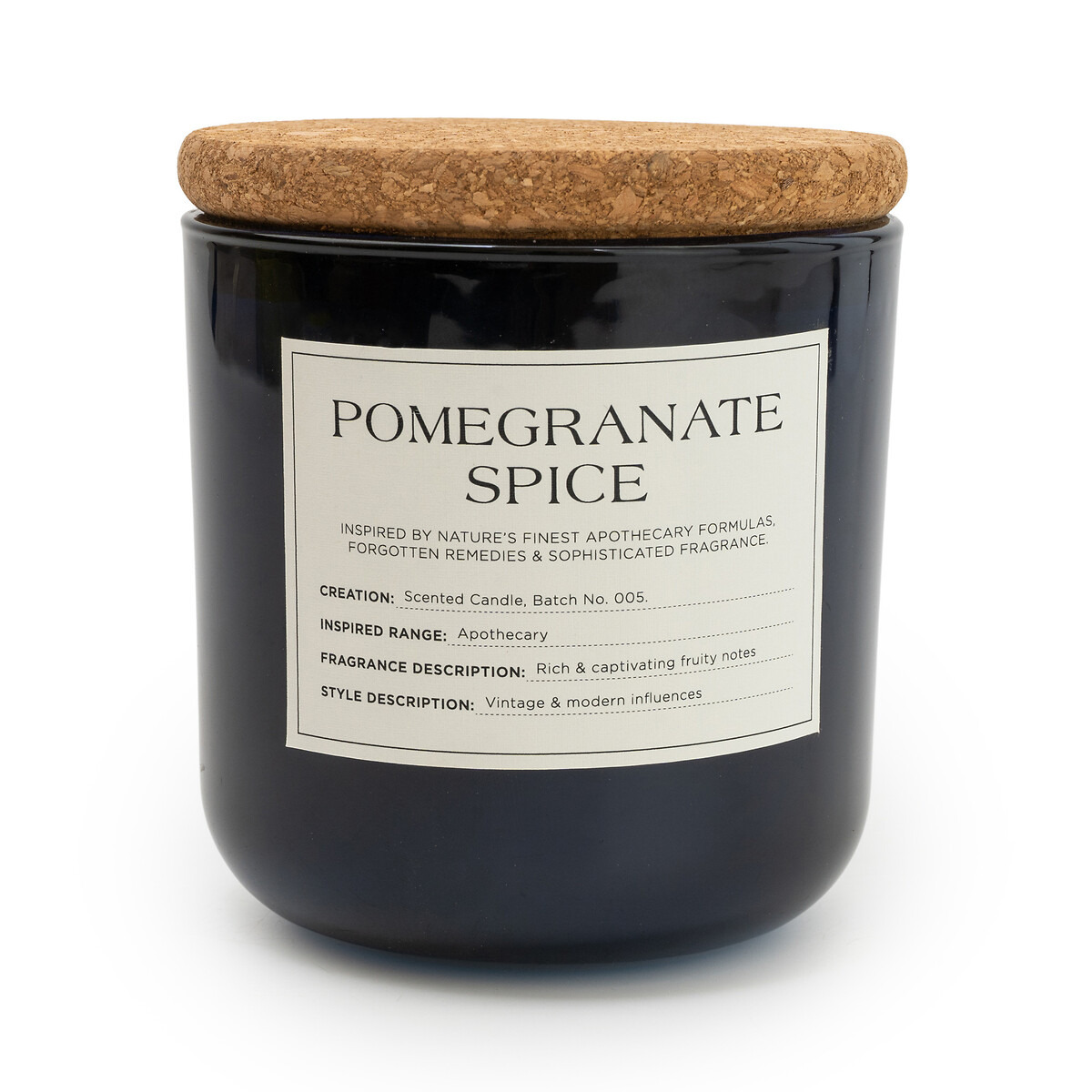 Apothecary Pomegranate Spice Jar Candle blue, SO'HOME
