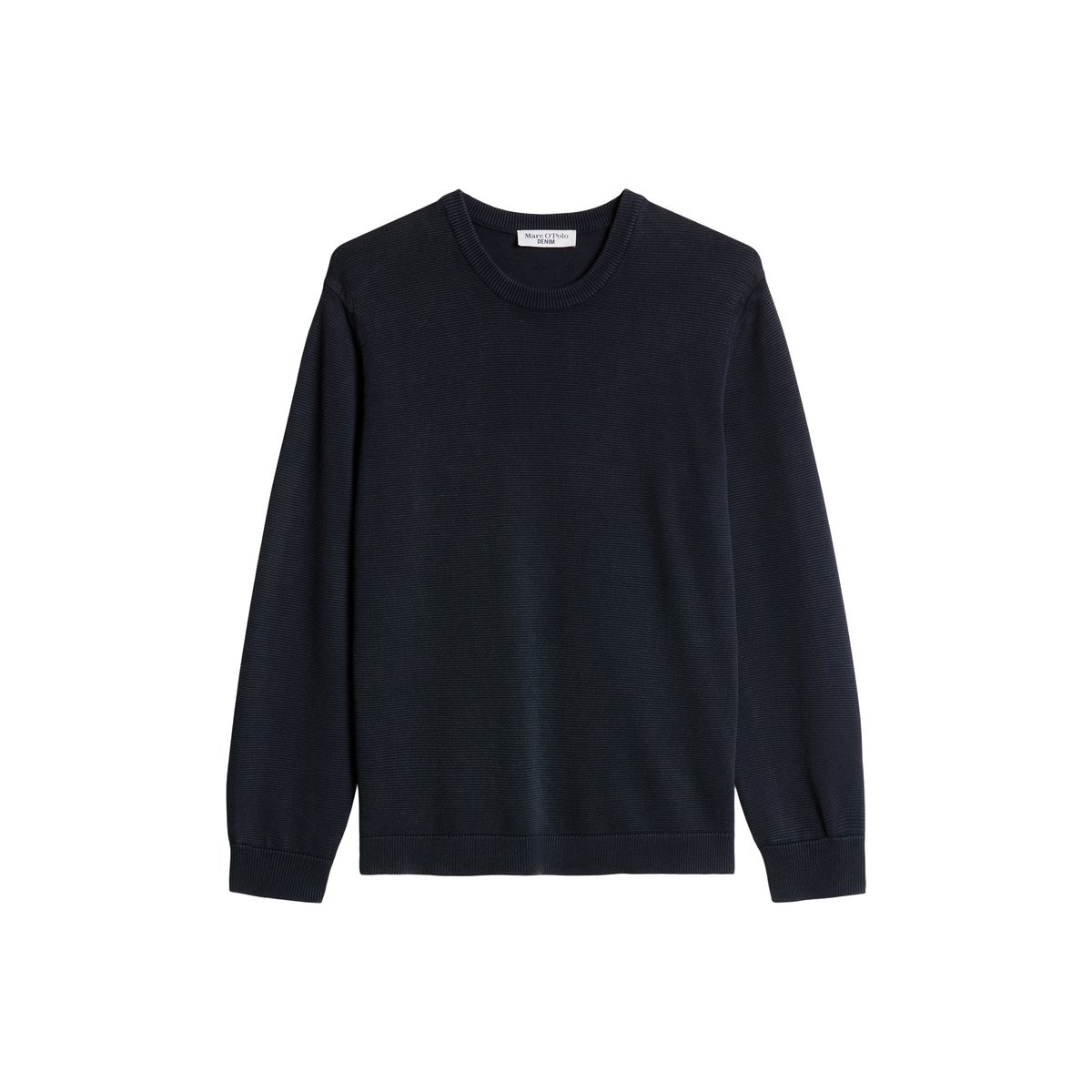Pull coupe classique en pur coton biologique bleu foncé, MARC O’POLO DENIM