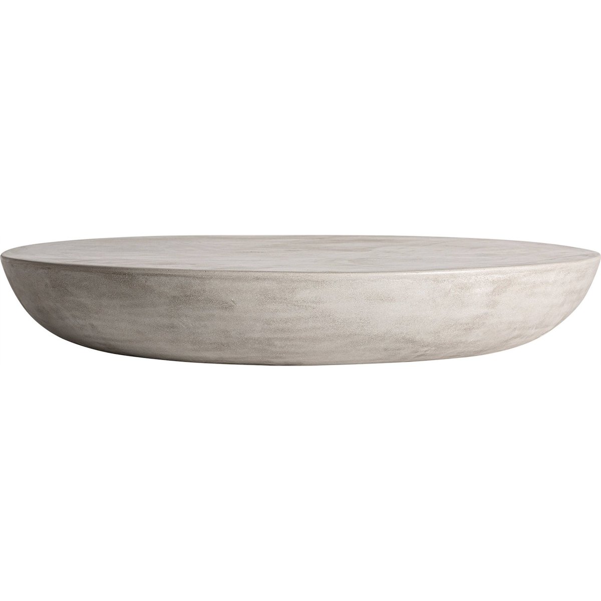 Table basse design en grès style art déco sculptural gris minéral et bois naturel, RECOLLECTION