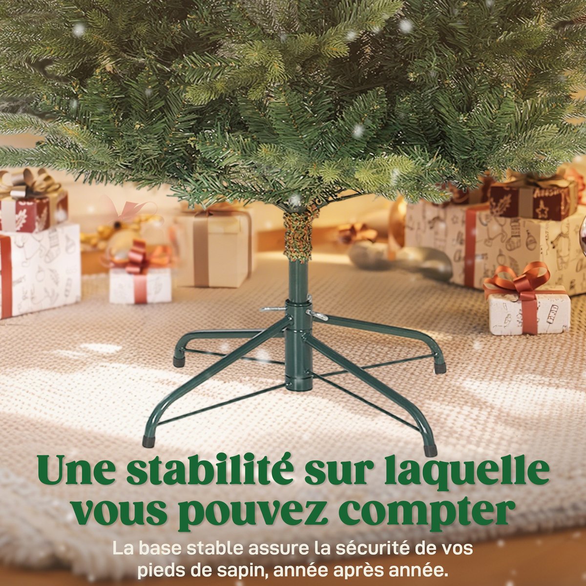 Sapin de Noël Plastique Vert vert, HOMCOM
