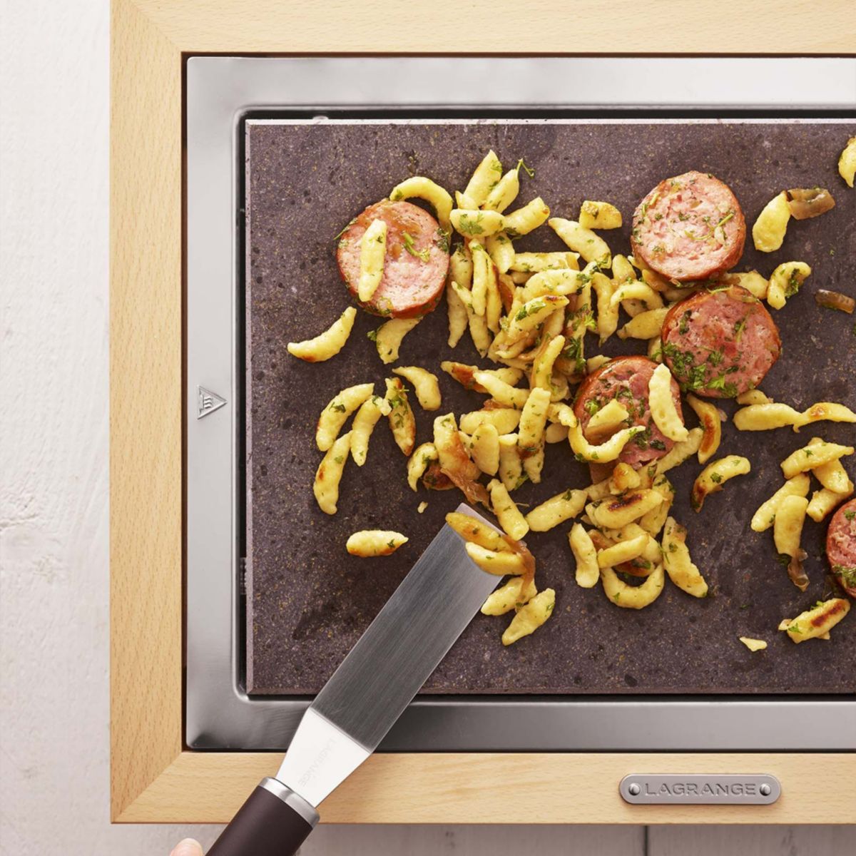 Pierre à cuire Grill' Pierre® Deluxe bois clair à poser, 37.3x23.4 cm bois clair, LAGRANGE