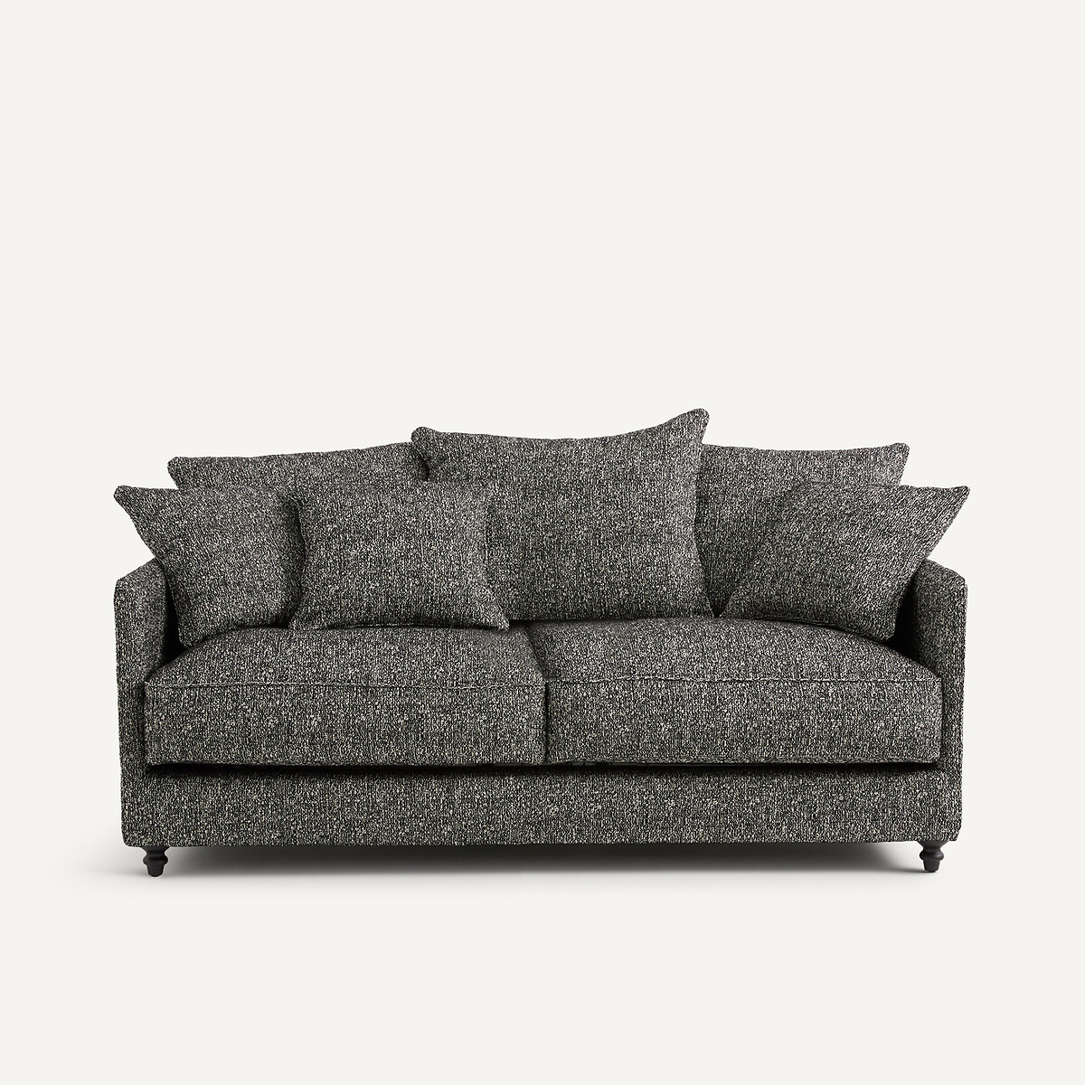Kompaktes Klappsofa, 3-sitzig, Bouclé, LAZARE schwarz, AM.PM