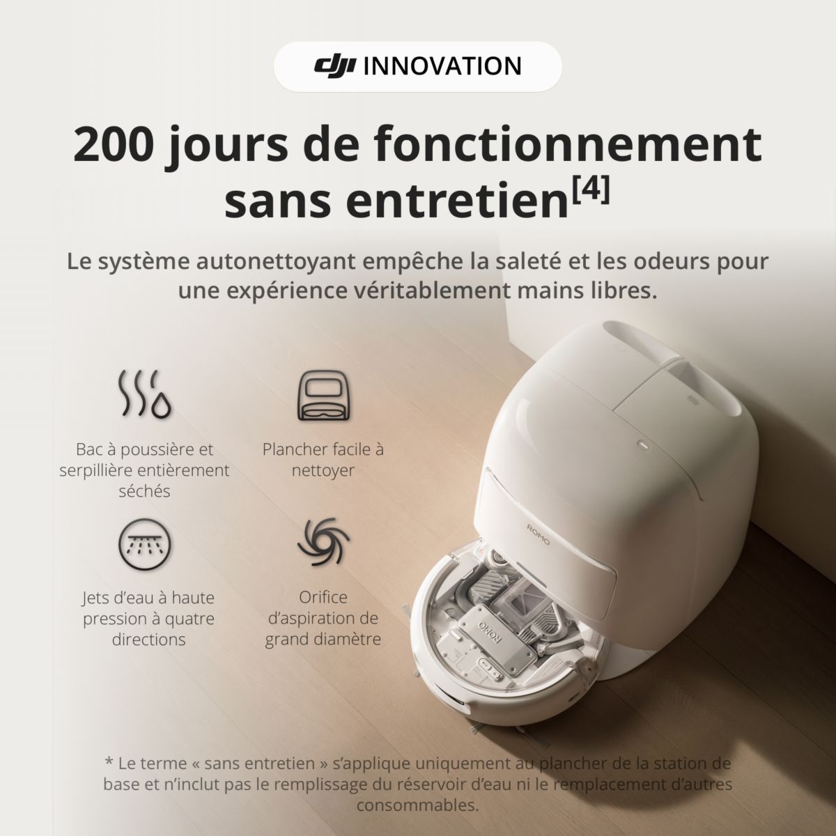 Robot Aspirateur Laveur Romo A couleur unique, DJI