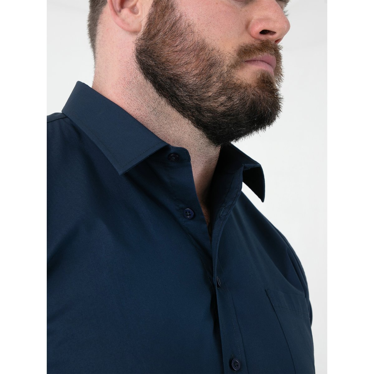 Chemise extensible manches longues grande taille OLIVER bleu marine, DUKE
