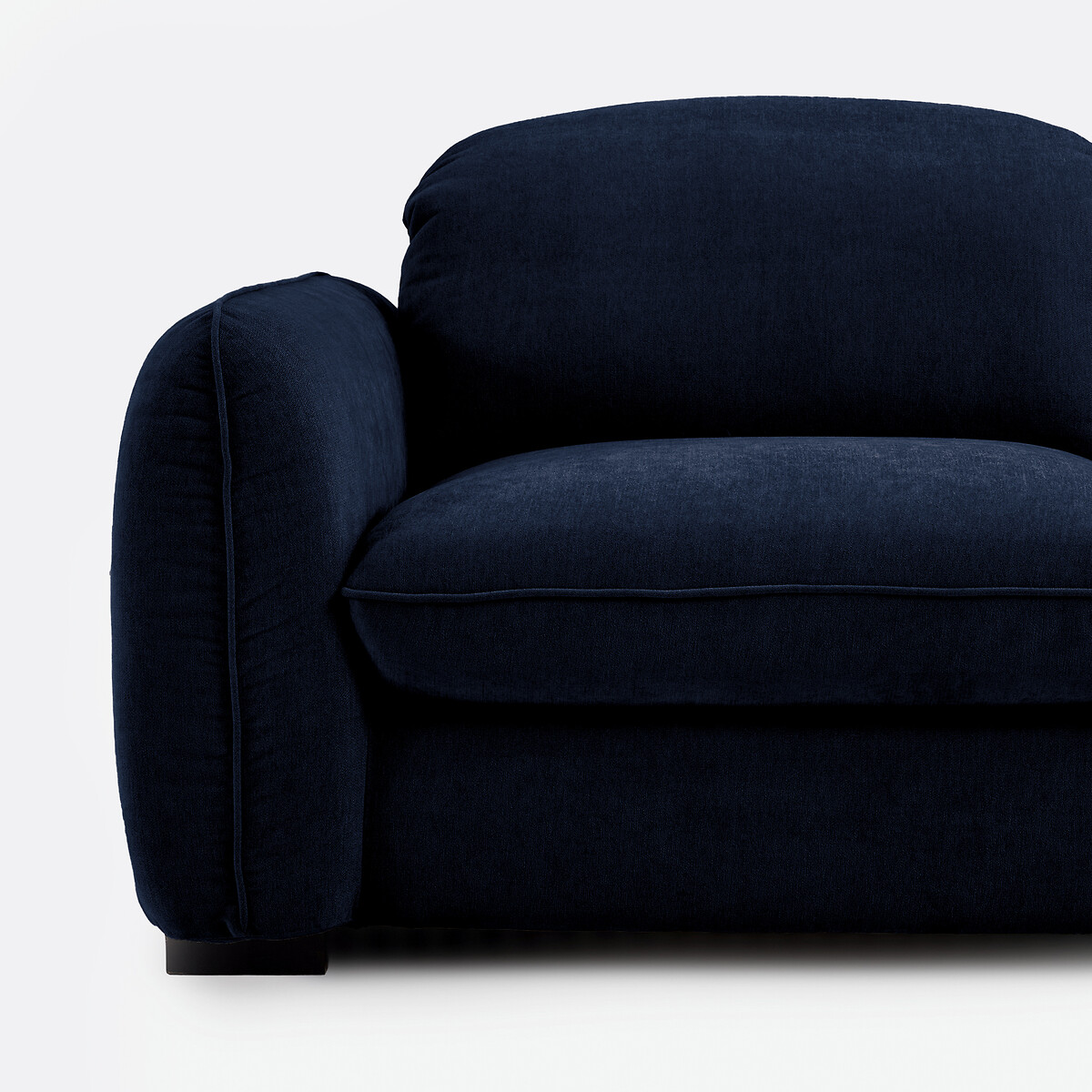 Isla Marl Polyester 3-Seater Straight Sofa with Headrests midnight blue, LA REDOUTE INTERIEURS