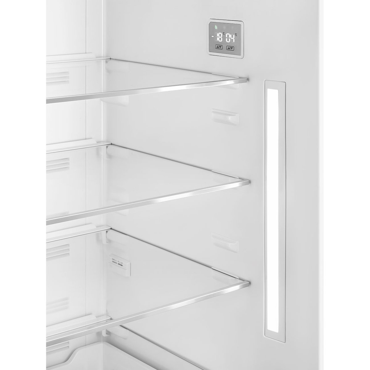 Réfrigérateur 2 portes combiné poignées à gauche FAB38 noir brillant, SMEG