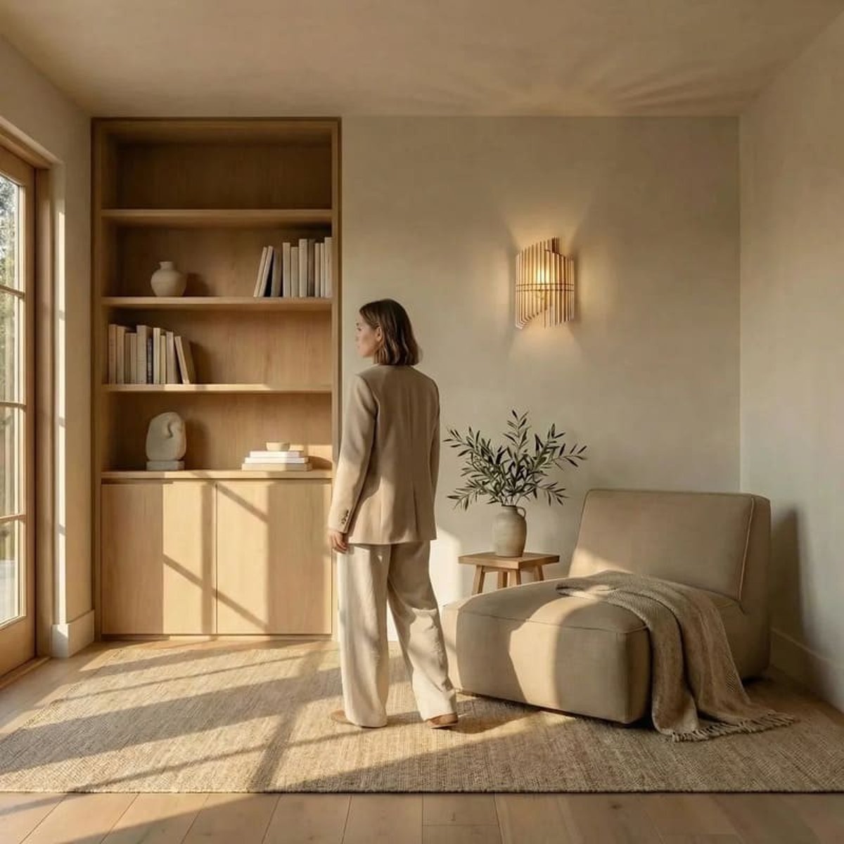 Applique en bois de peuplier OPALE bois clair, ATELIER LOUPIOTE